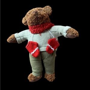 Hallmark Christmas Teddy Mittens Bear Retired Vintage 2002